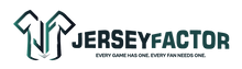 Jerseyfactor logo with a stylized shirt icon and the slogan 'EVERY GAME HAS ONE. EVERY FAN NEEDS ONE.